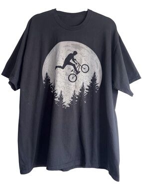 Black Short Sleeve Tee with Bike Graphic